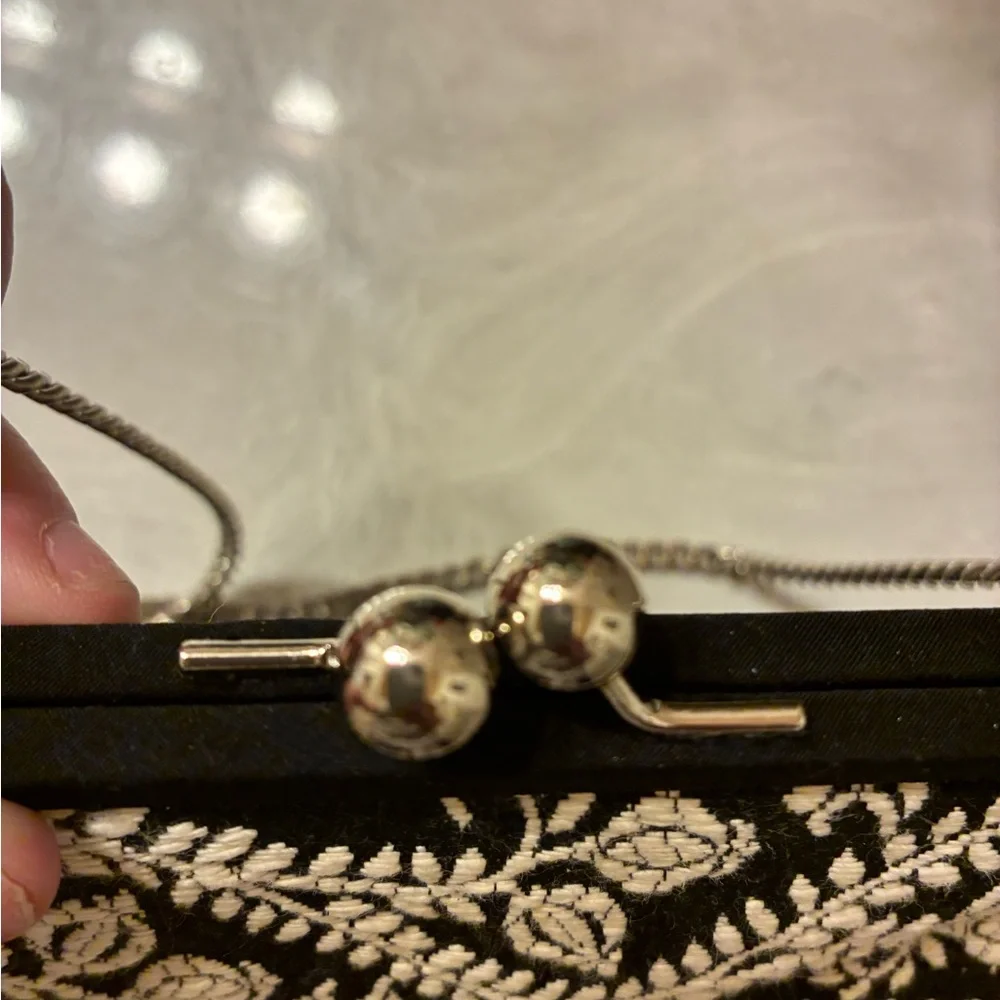 Vera‎ Bradley Black and Cream Embroidered Clutch